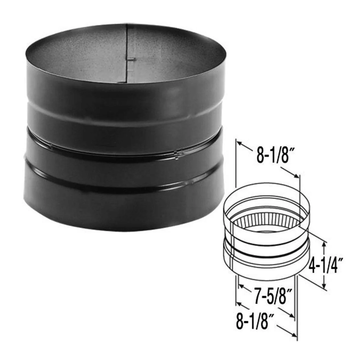 8" DuraBlack Double-Skirted Stovetop Adapter - 8DBK-ADDB - Image 2