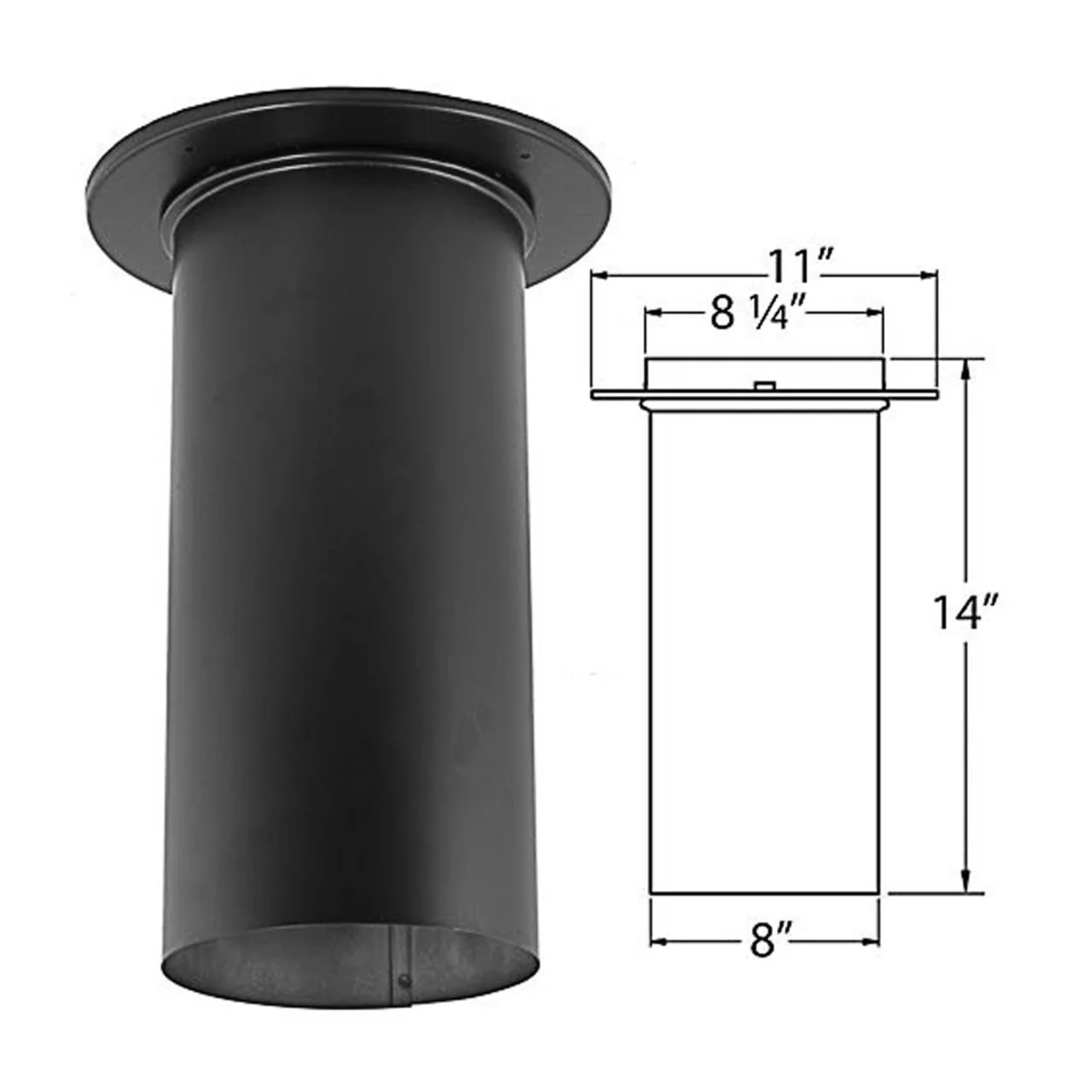 8" DuraBlack Slip Connector with Trim - 8DBK-SC - Image 2