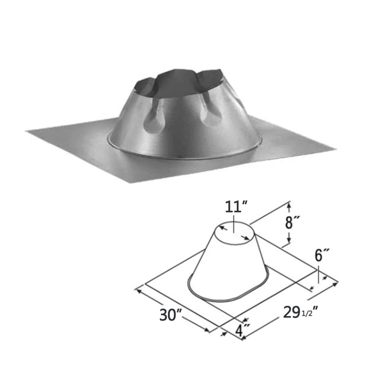 8" DuraTech 0/12 - 6/12 Metal Roof Flashing - 9649DSA - Image 2
