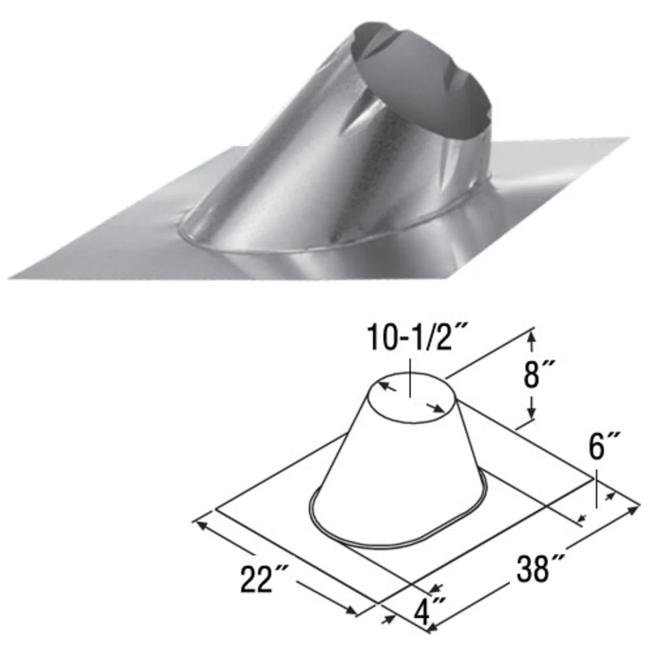 8" DuraTech 13/12 - 18/12 Adjustable Roof Flashing - 8DT-F18 - Image 2