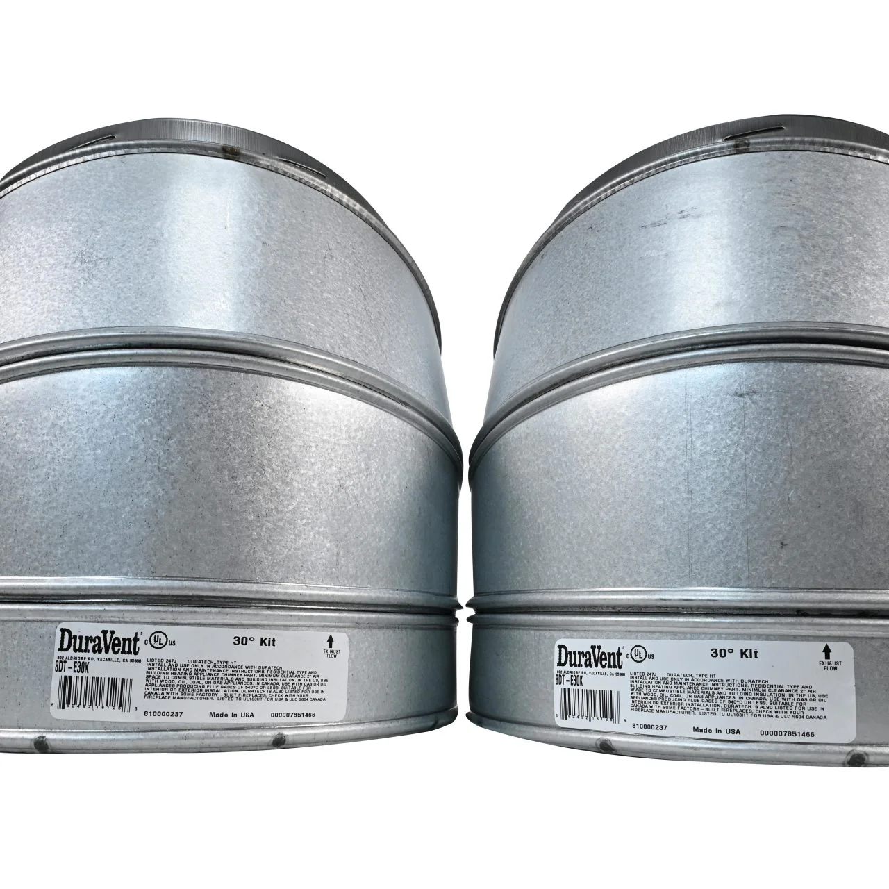 8" DuraTech 30 Degree Galvanized Elbow Kit - 8DT-E30K - Image 3