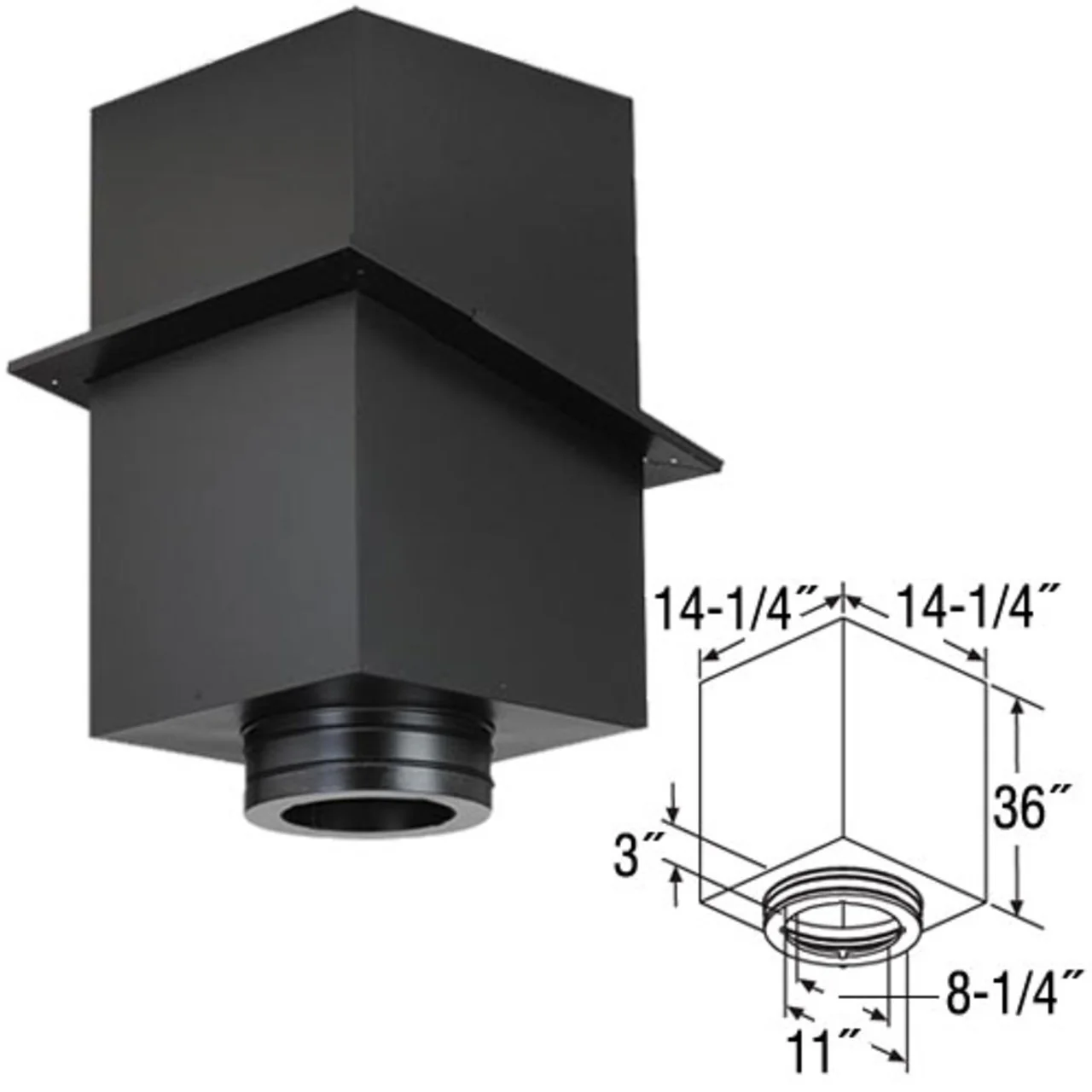 8" DuraTech 36" Square Ceiling Support Box - 8DT-CS36 - Image 2