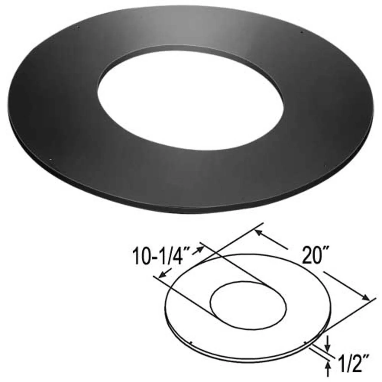 8" DuraTech 4/12 - 6/12 Roof Support Trim Collar - 8DT-RSTC6 - Image 4