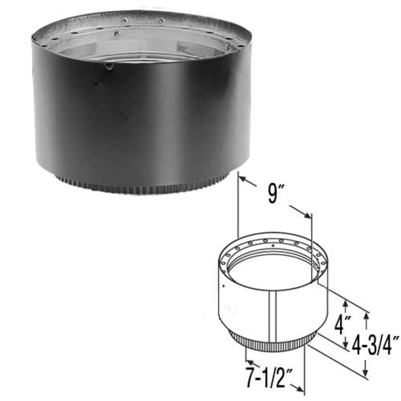 8" DVL Adapter Section No Damper - 8DVL-AD - Image 2