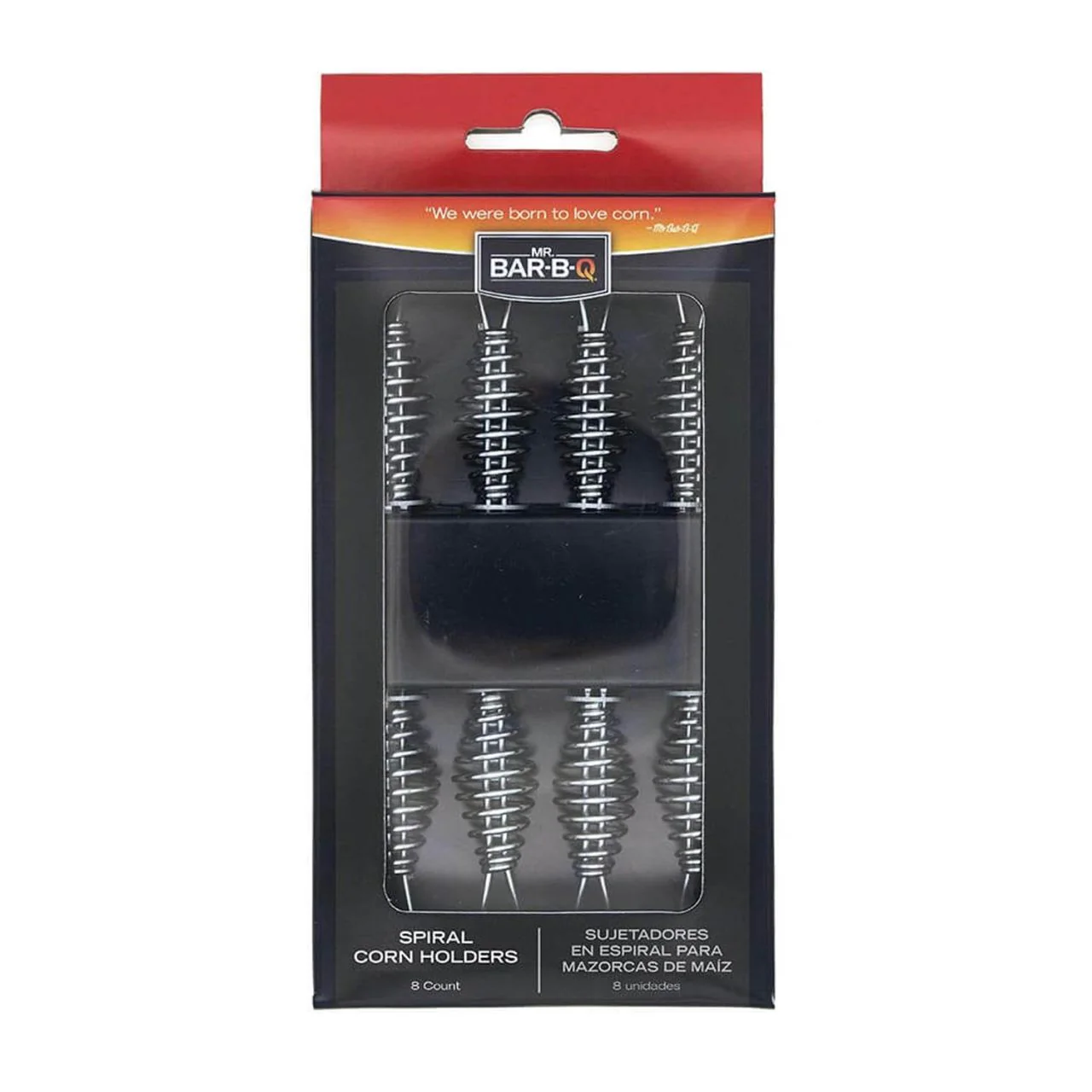 8 Piece Set of Corn Skewers With Spiral Cool Touch Handles - Silver - Image 2