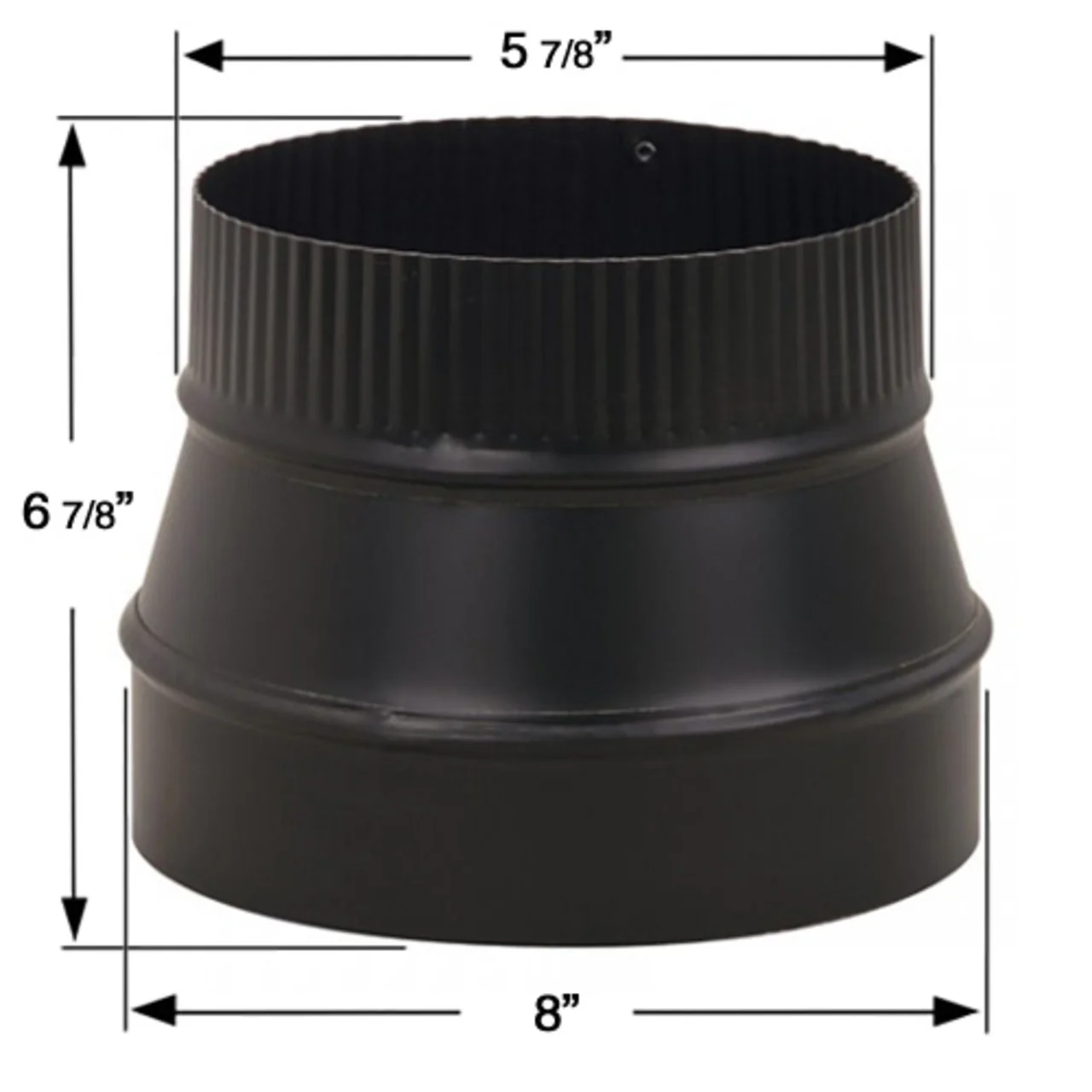8" to 6" 24-Ga. Snap-Lock Black Reducer - Image 2