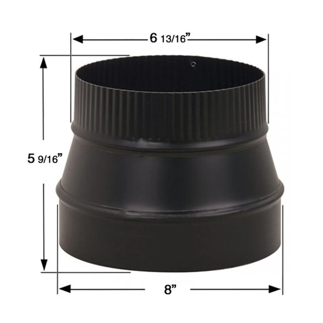 8" to 7" 24-Ga. Snap-Lock Black Reduce - Image 2