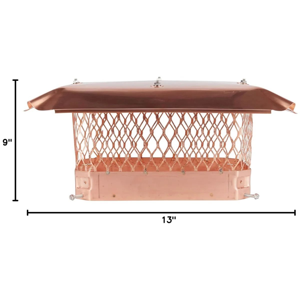 9" x 13" Copper Single-Flue Chimney Cap - Image 3
