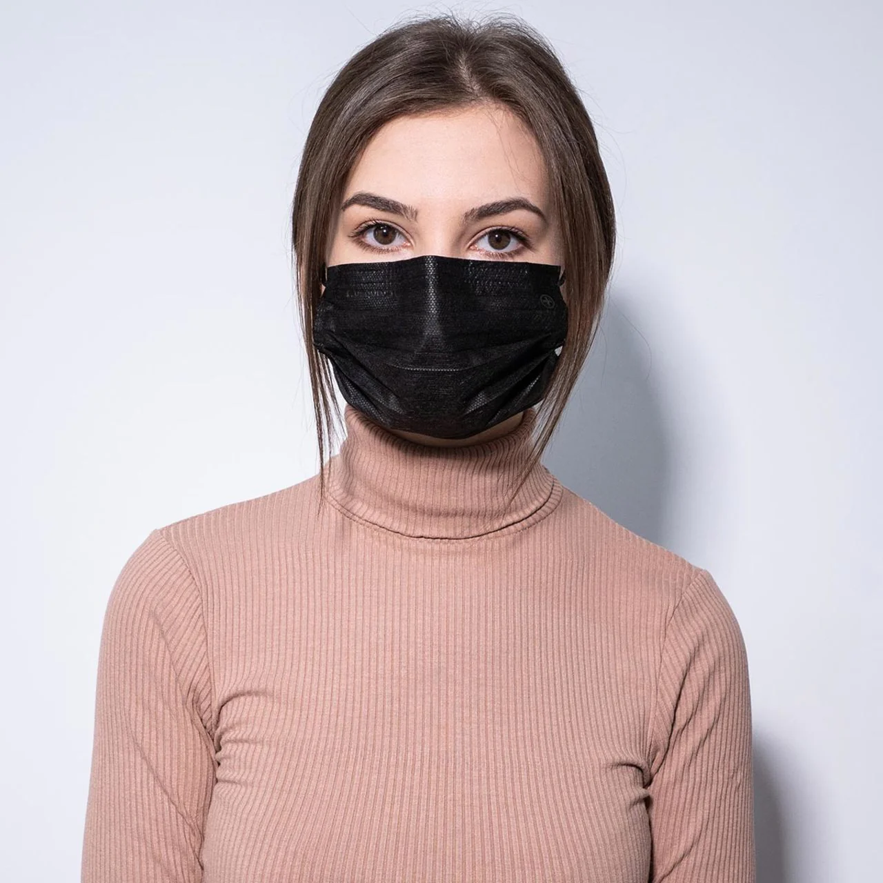 Altor Safety Surgical Mask 62222B, 4-Ply ASTM Level 2, USA Made, Black, Box of 50 - Image 2