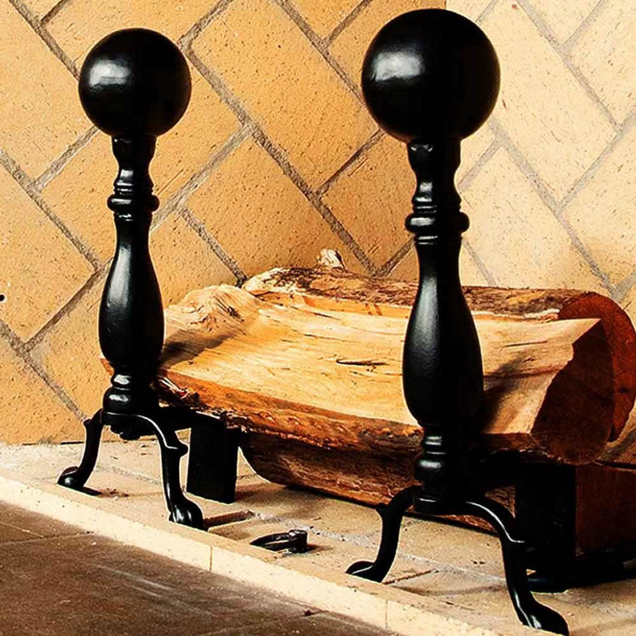 Ball Andirons - Black - Image 2