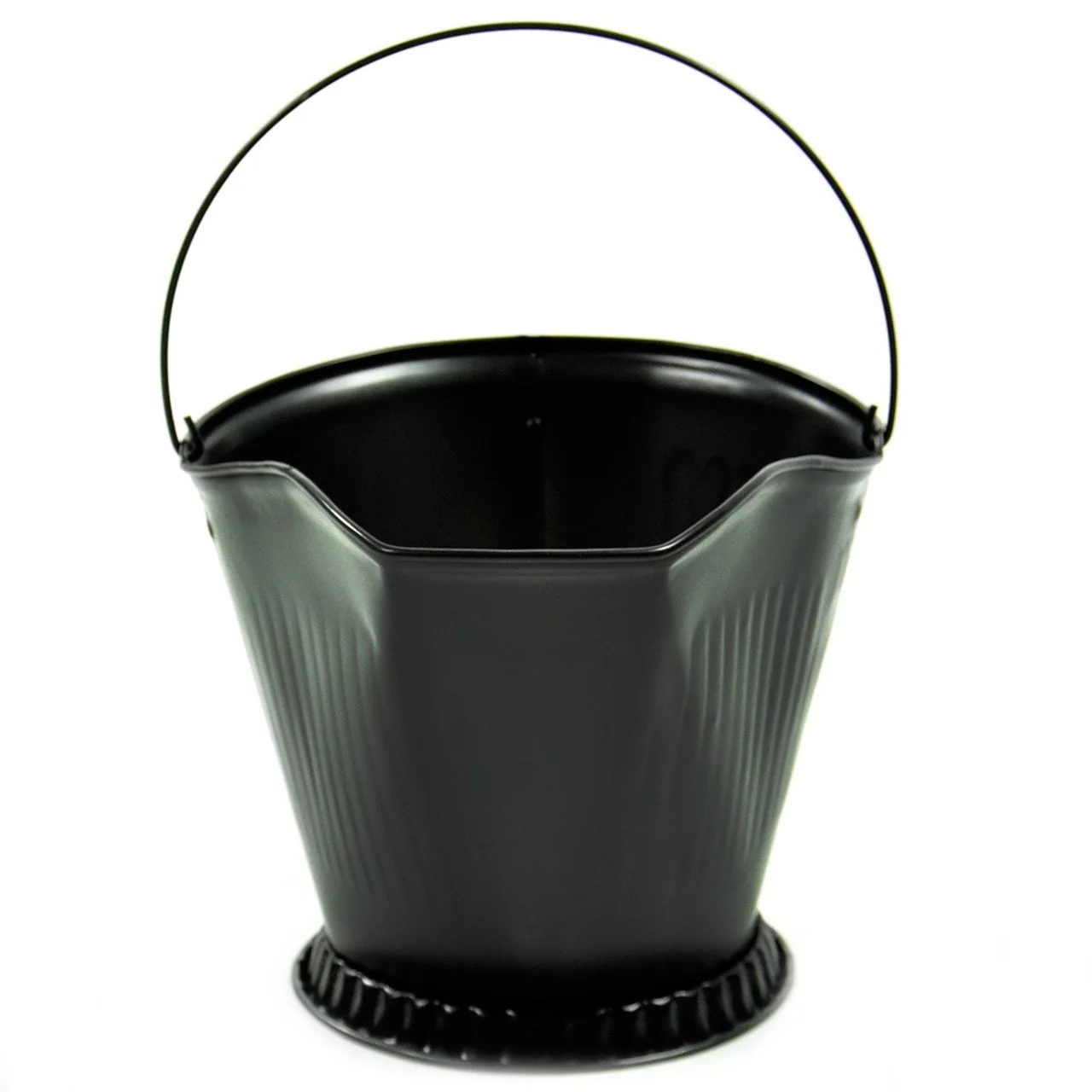 Black Fireplace Coal Hod with Wire Handle - Image 3