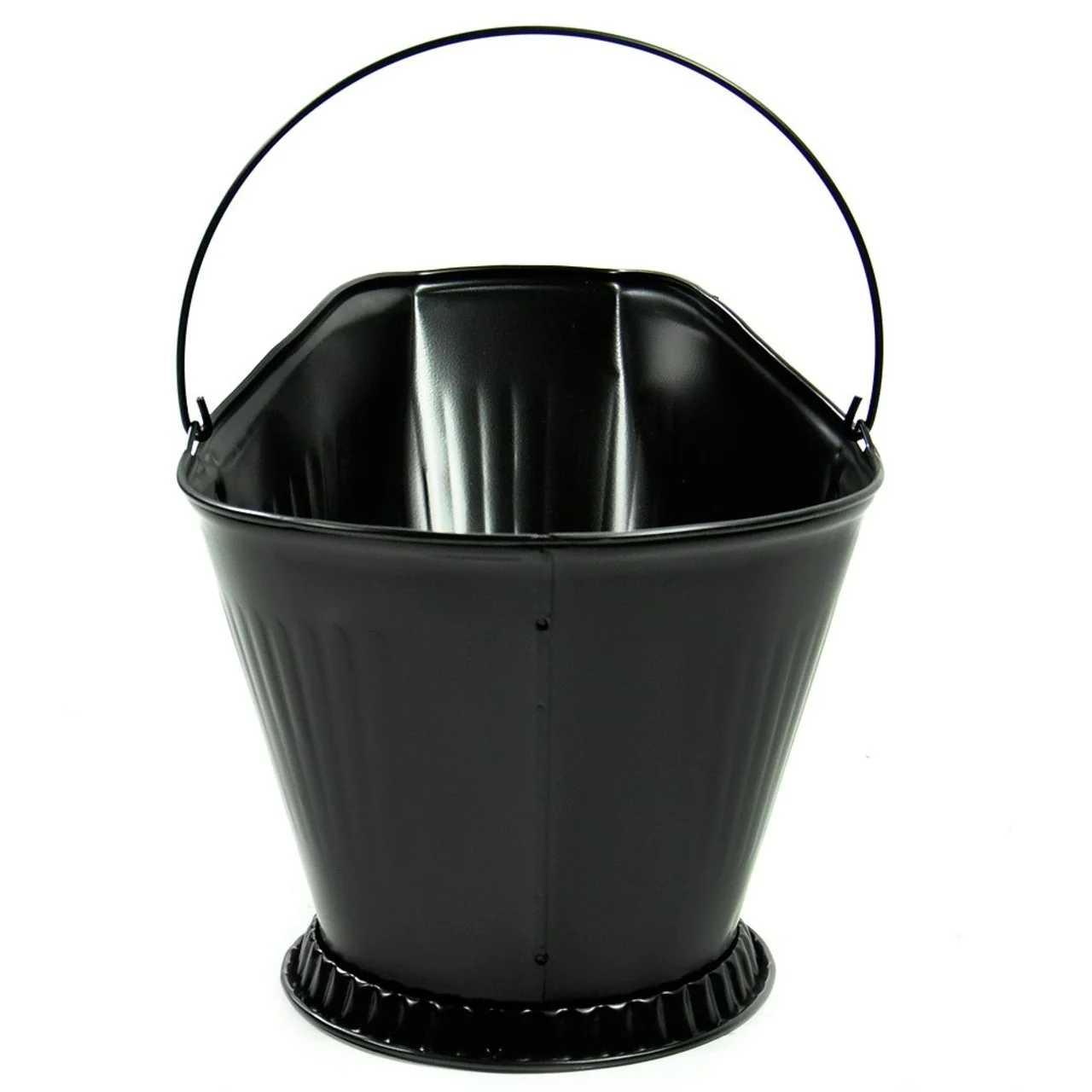 Black Fireplace Coal Hod with Wire Handle - Image 4