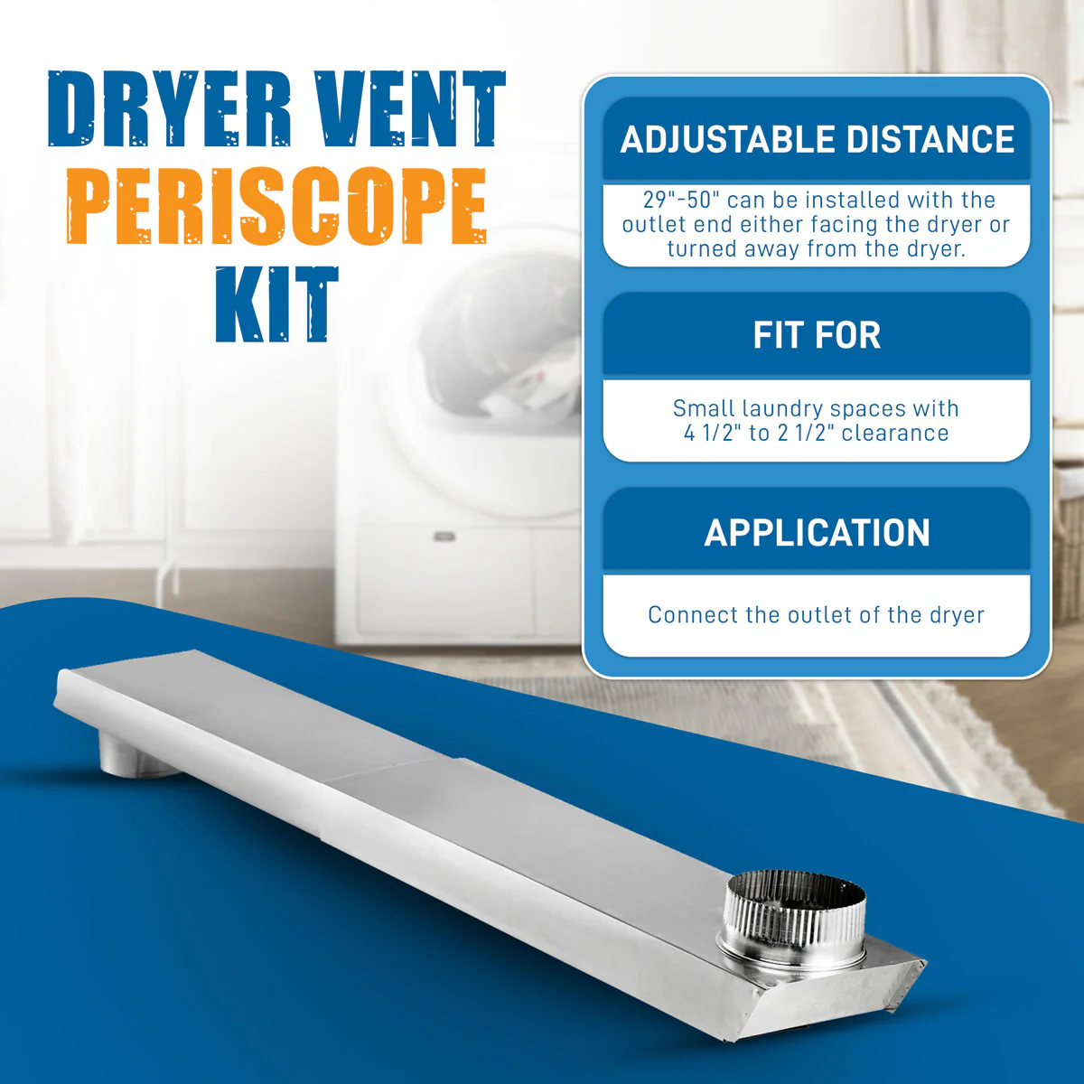 Close Clearance Dryer Vent Periscope Pipes 29"-50" - Image 3