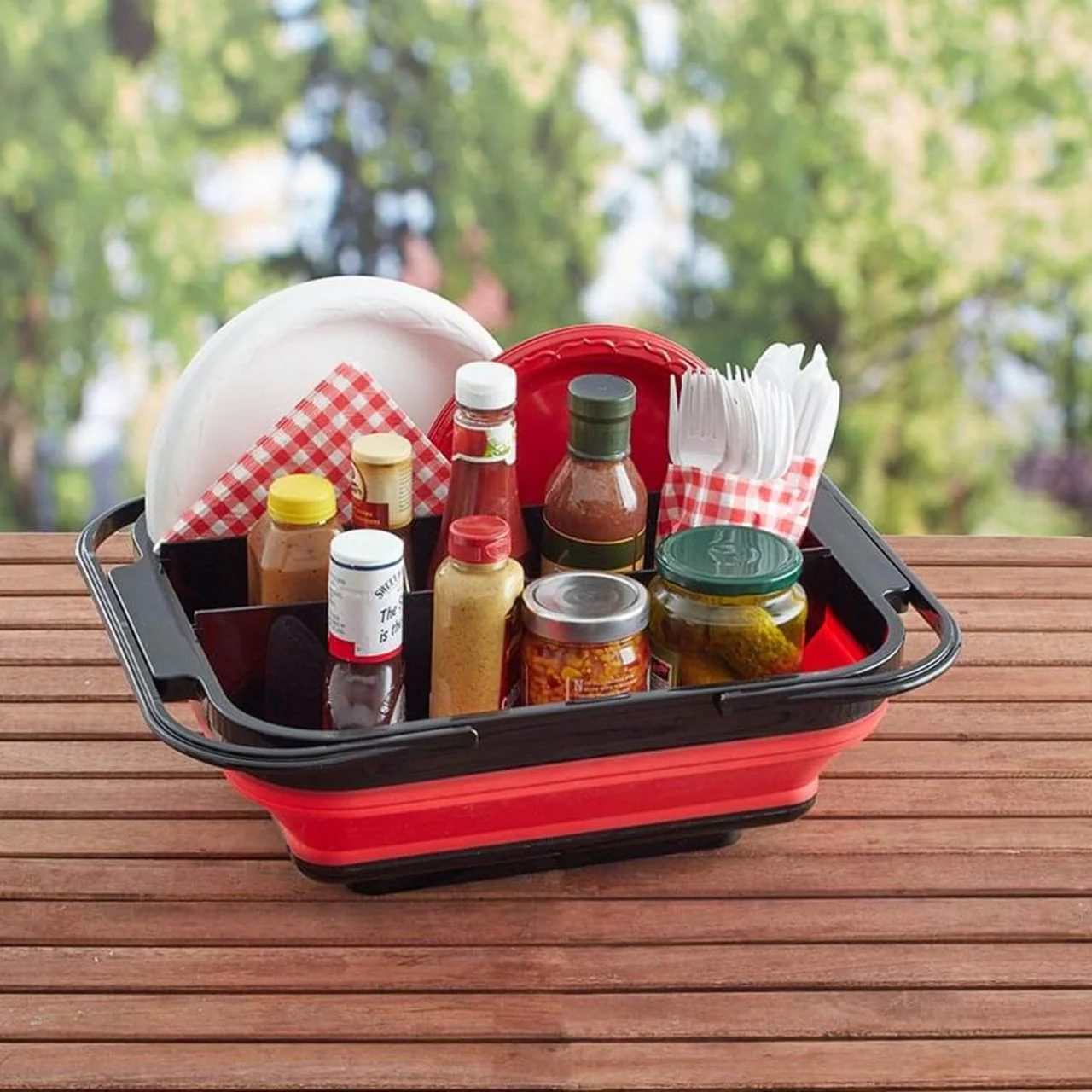 Black and Red Collapsible BBQ Caddy - Image 4