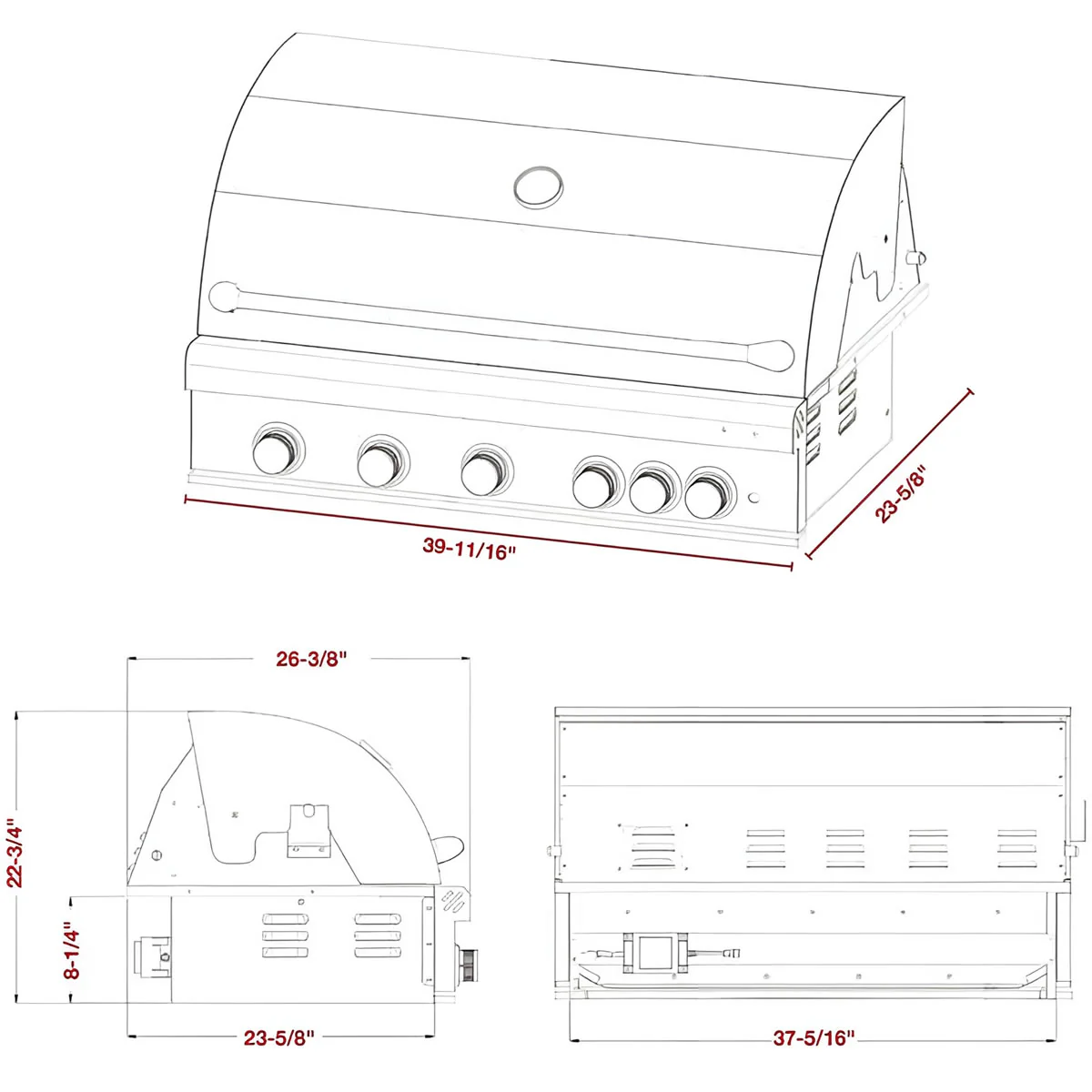 Dragonfire 40" Gas Grill Head - Natural Gas - Image 5