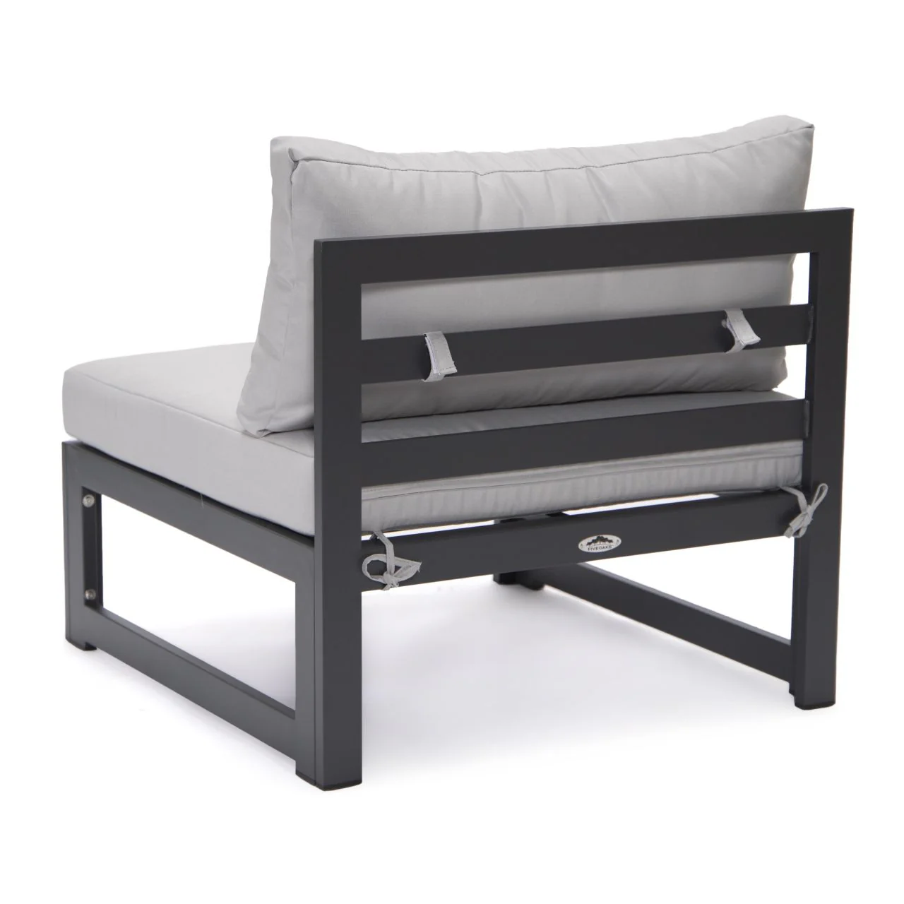 FiveOaks Dover Patio Collections Armless Sofa in Light Gray - Set of 2 - Image 4