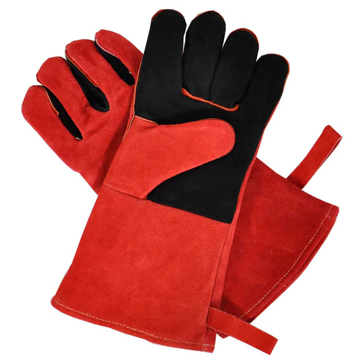 Red FlameX Deluxe Fireplace Gloves - Pair - Image 3