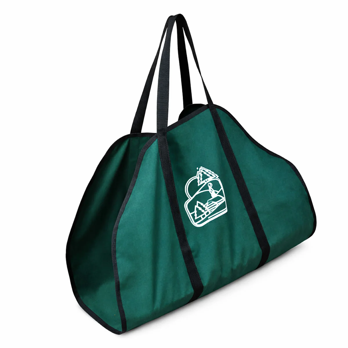 Green Firewood Carrier with Black Trim - Image 2