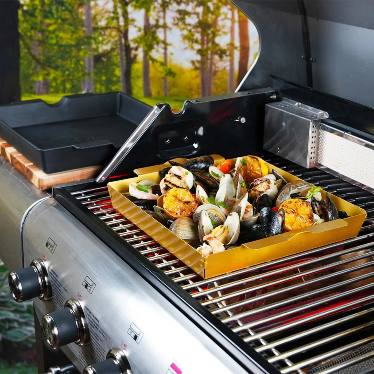 Grill & Serve| Antique Brass Grilling Tray - Image 2