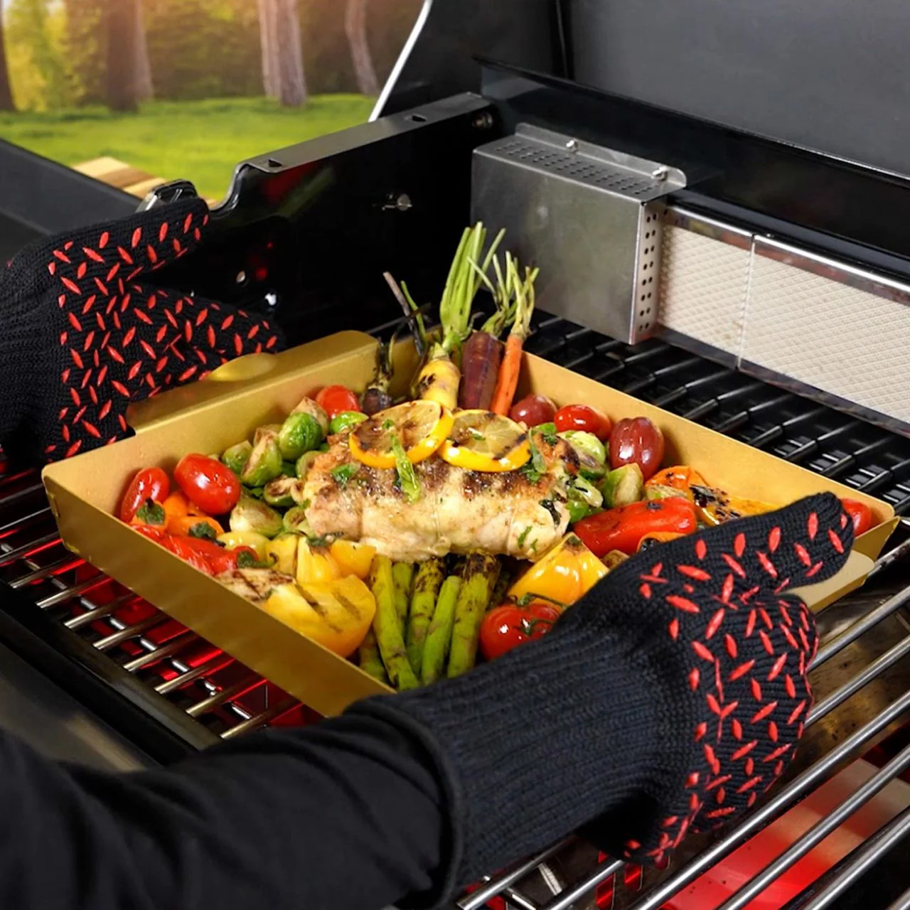 Grill & Serve| Antique Brass Grilling Tray - Image 3