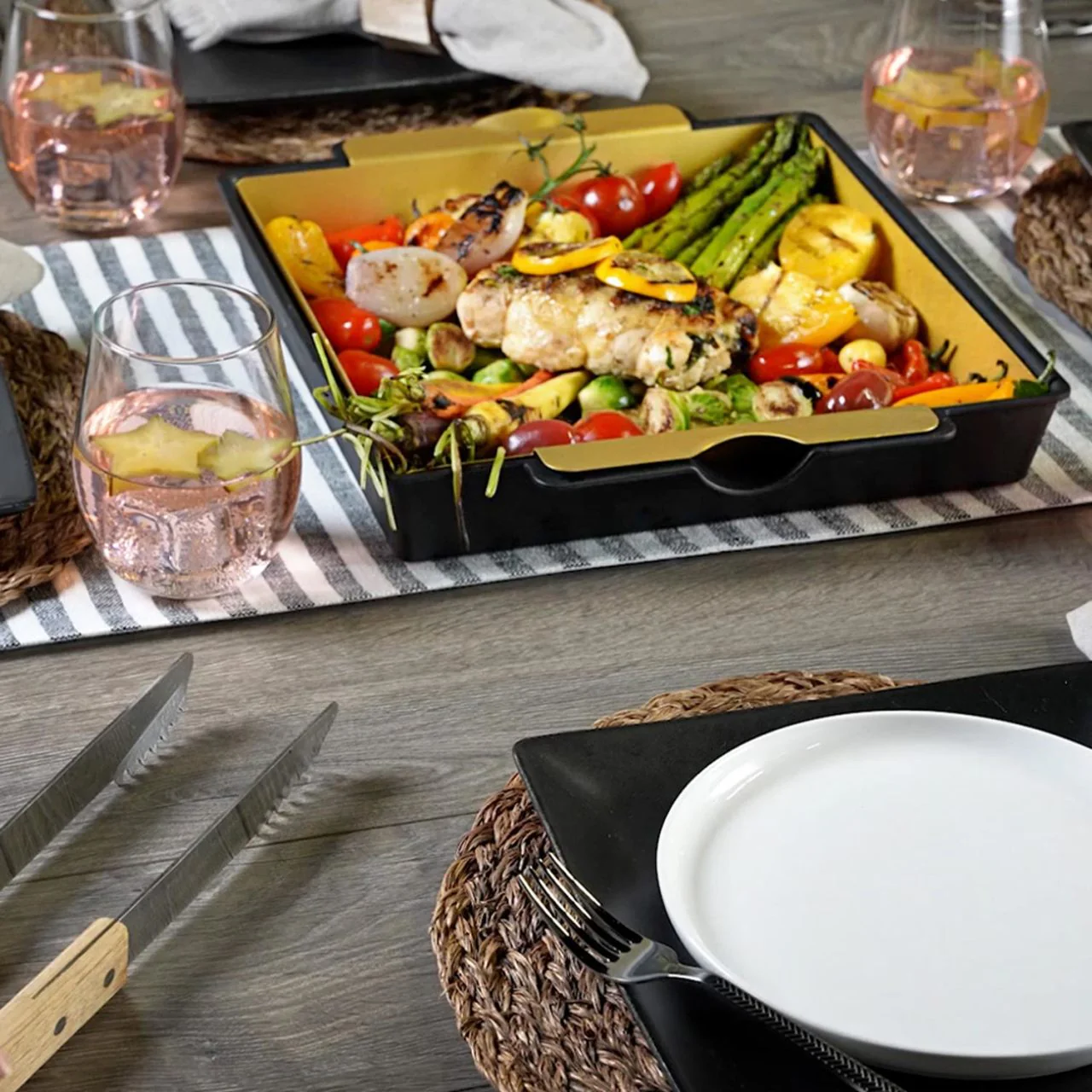 Grill & Serve| Antique Brass Grilling Tray - Image 4