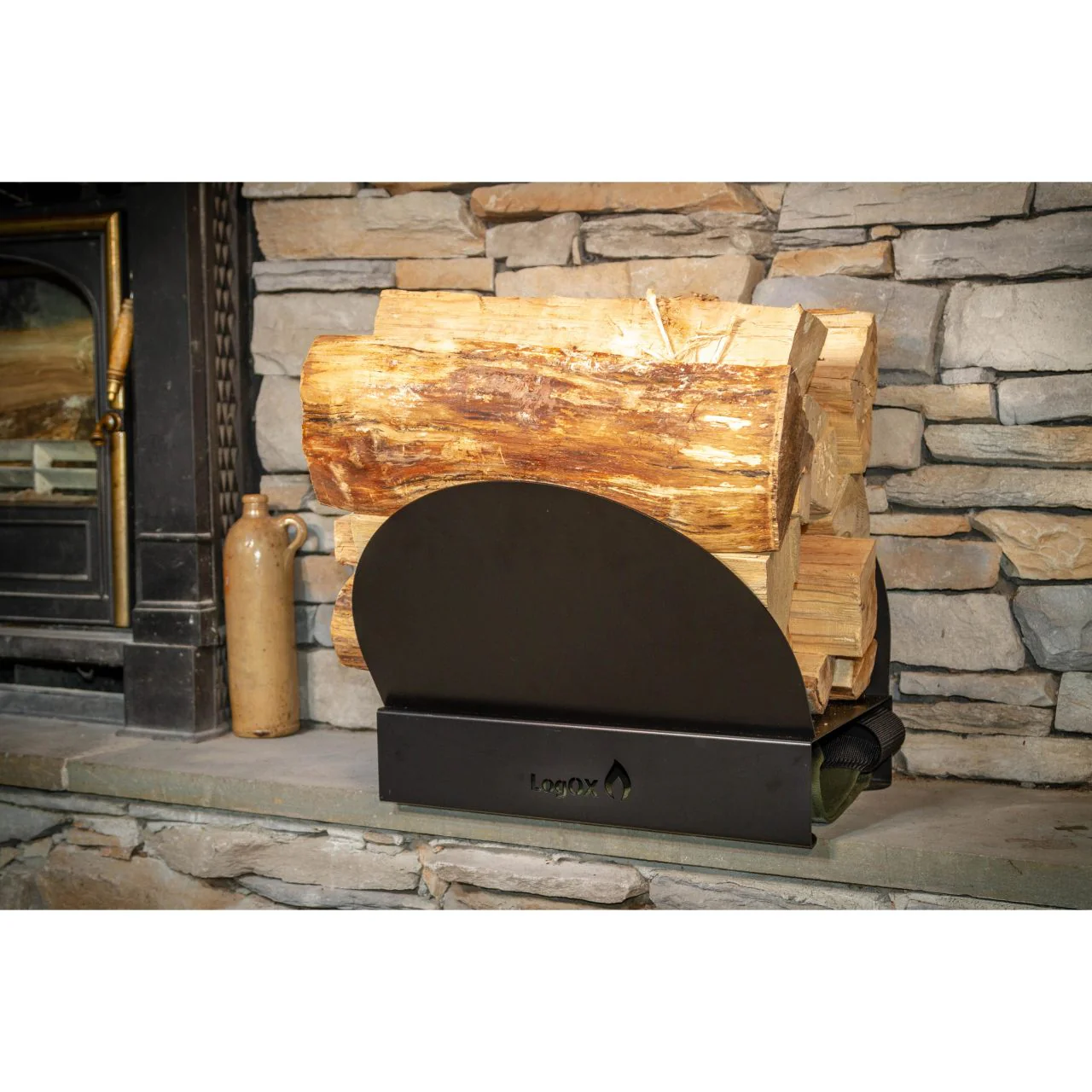 LogOx Black Hearth Bin Firewood Rack - Image 15