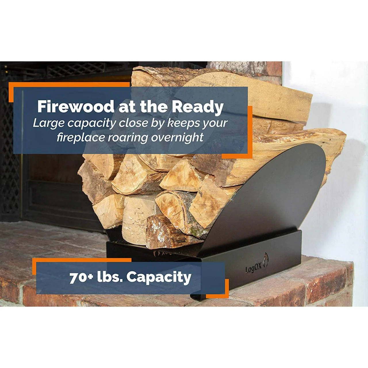 LogOx Black Hearth Bin Firewood Rack - Image 6