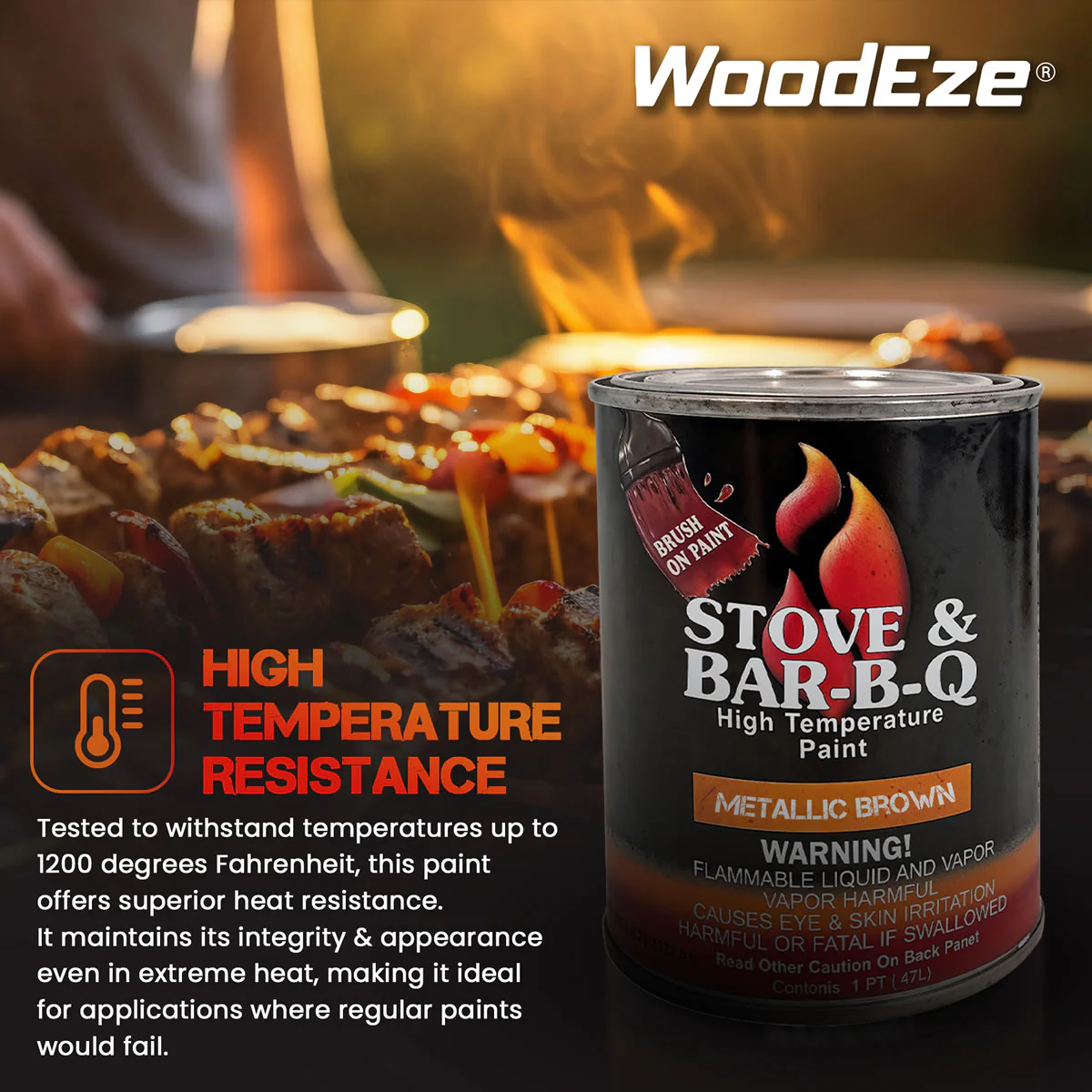 Stove & Bar-B-Q High Temperature Paint - Goldenfire Brown - 16 oz - Image 4
