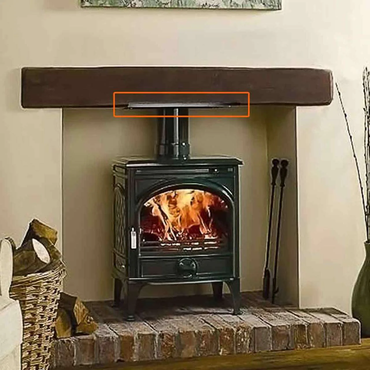 HomeSaver Mantel Shield - Black - 47" w/ Angled Lip - Image 7