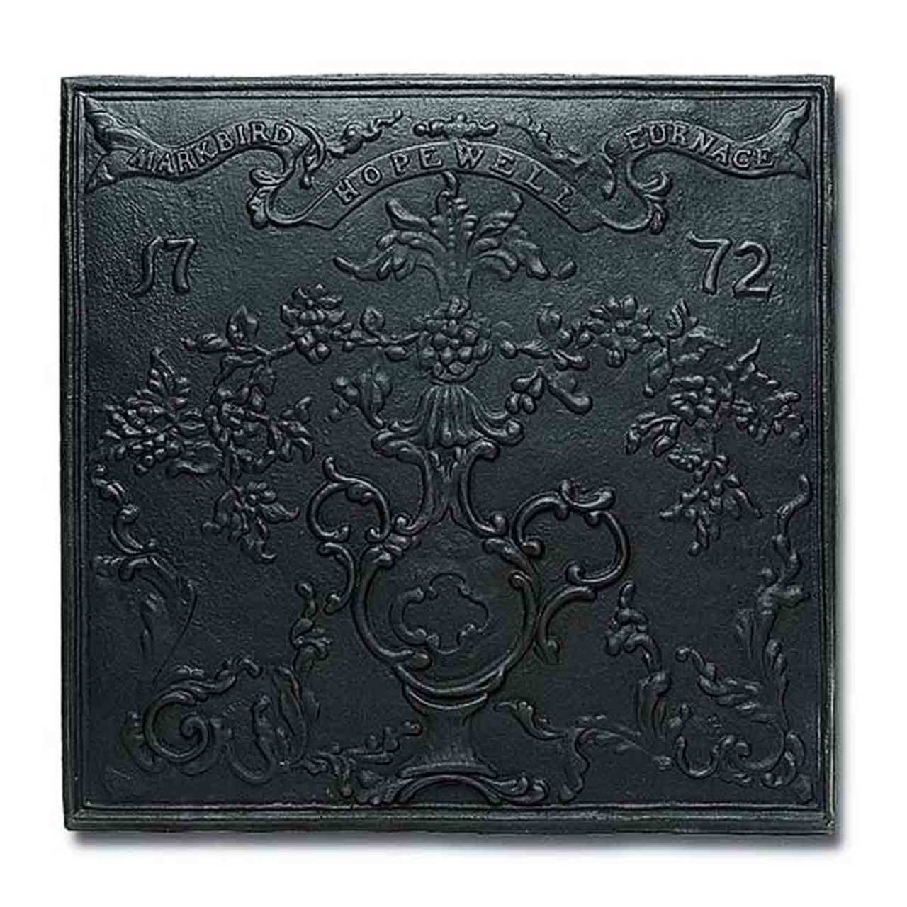 Hopewell Cast Iron Fireback - 23" H x 23" W - Image 2