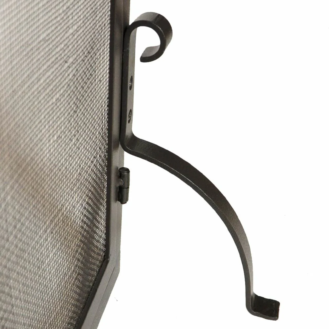 Large Single Panel Olde World Iron Fireplace Screen with Doors 44" Wide x 34" High - Image 5