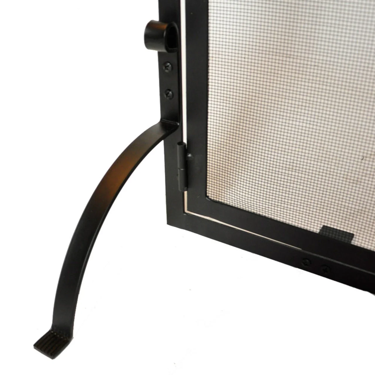 Medium Single Panel Black Wrought Iron Fireplace Screen with Doors - Image 4