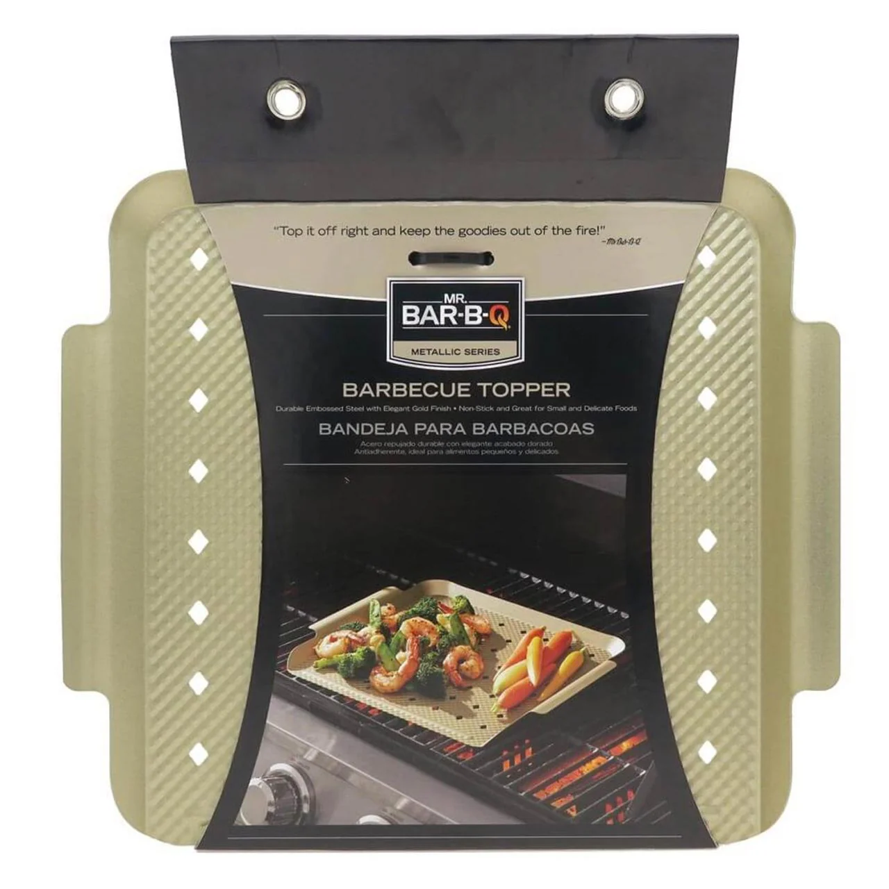 Non-Stick Vintage Gold Embossed 12" Grill Topper - Image 2