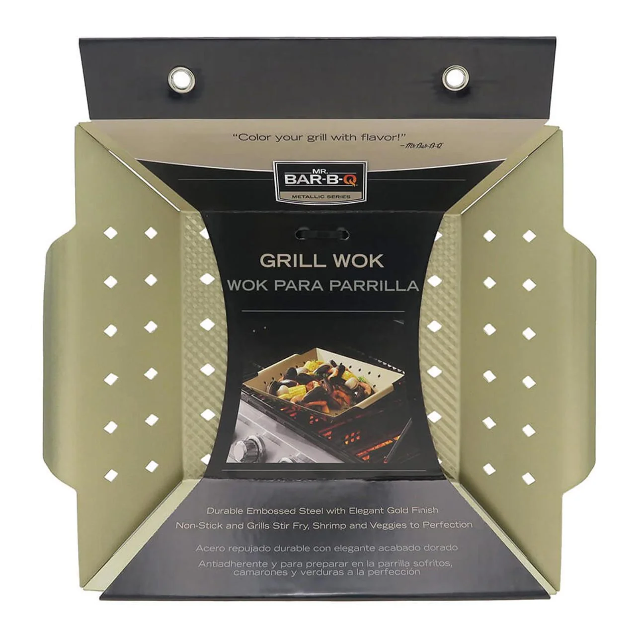 Non-Stick Vintage Gold Embossed Wok Grill Topper - Image 2