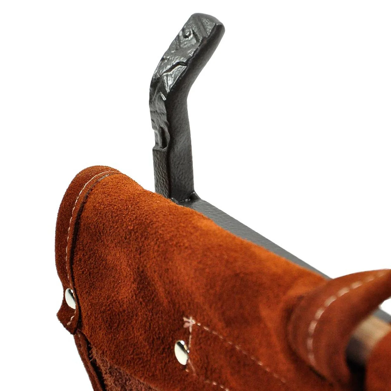 Olde World Iron Log Holder with Suede Leather Carrier - Image 4