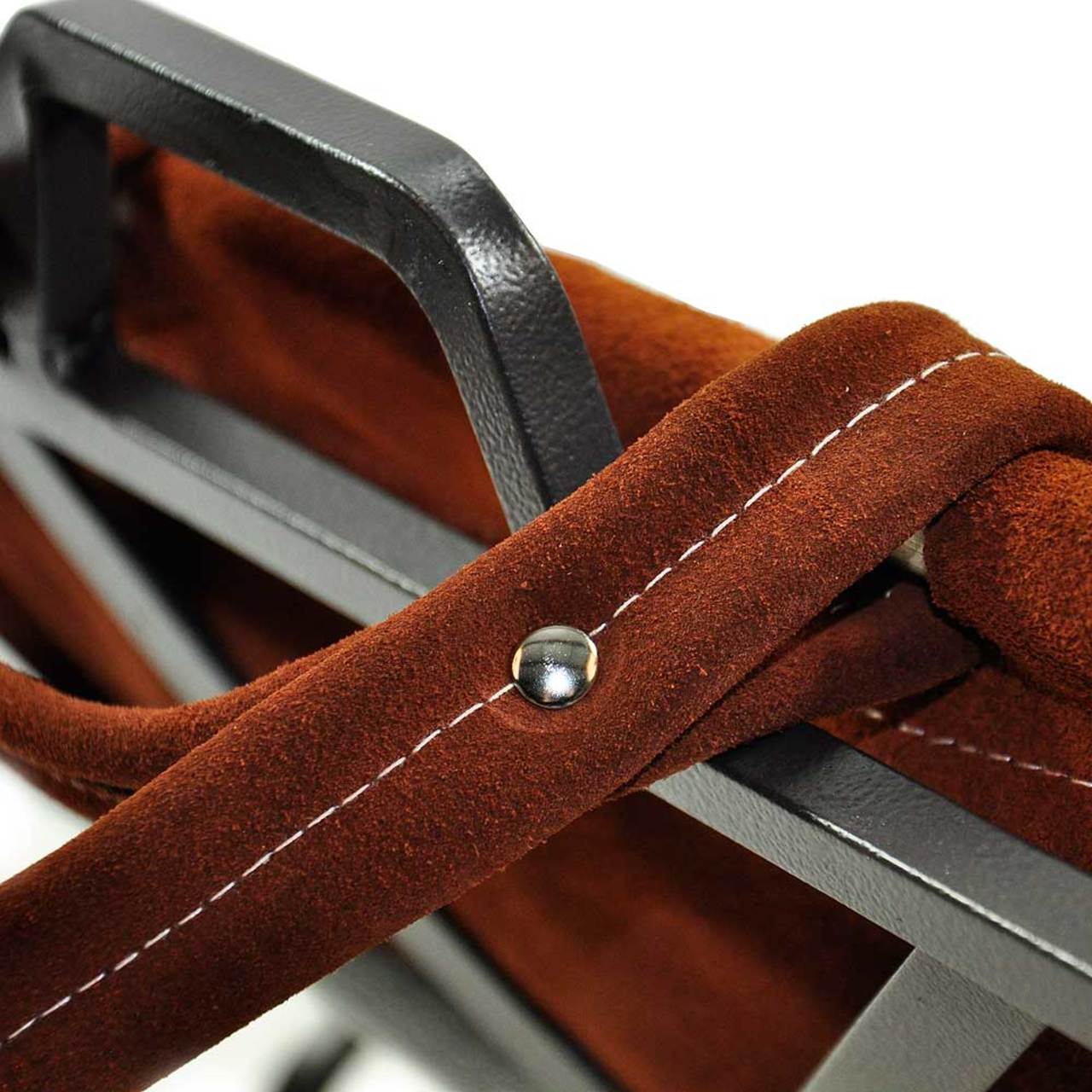 Olde World Iron Log Holder with Suede Leather Carrier - Image 5