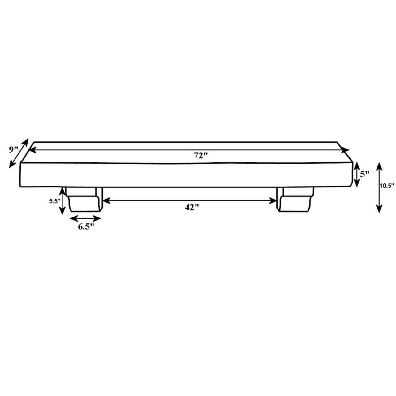 72" Shenandoah Unfinished Fireplace Shelf by Pearl Mantels - Image 3