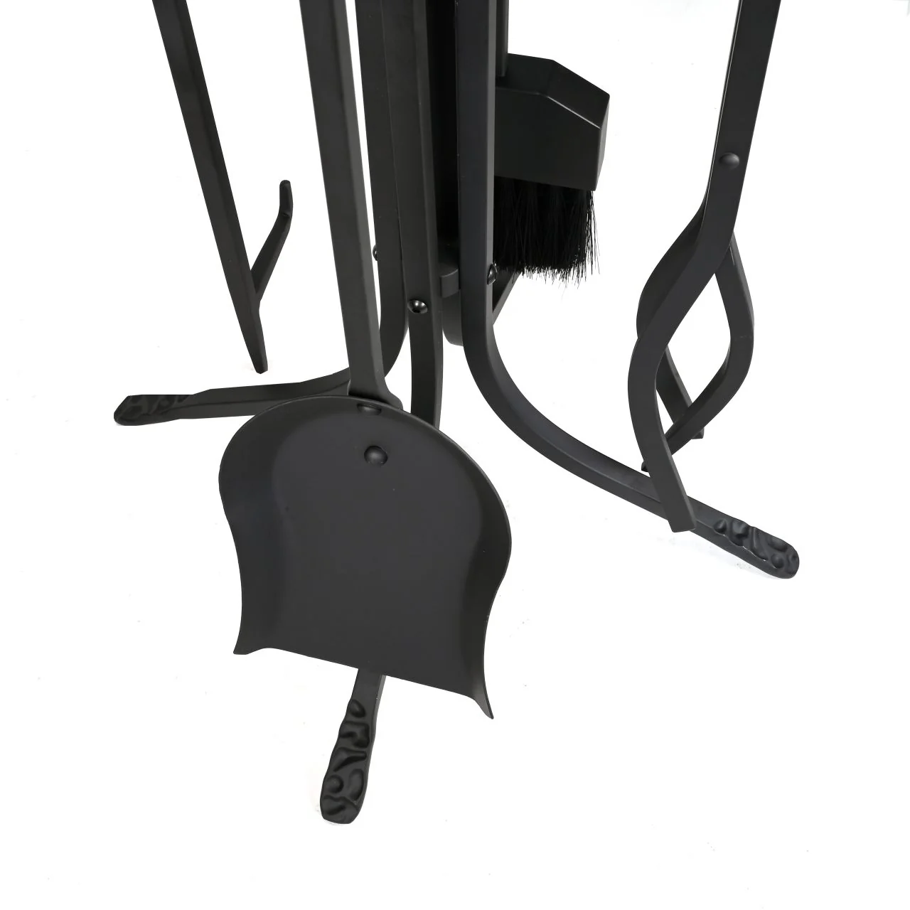 Pilgrim 5 Piece Forged Hearth Fireplace Tools - Matte Black - Image 3