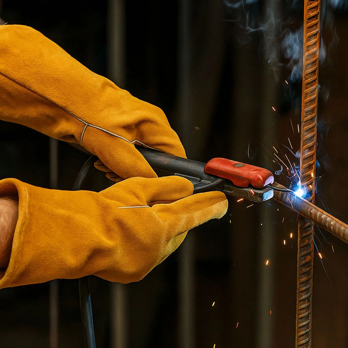 Rugged Blue GL370 Leather Welding Gloves - Image 2