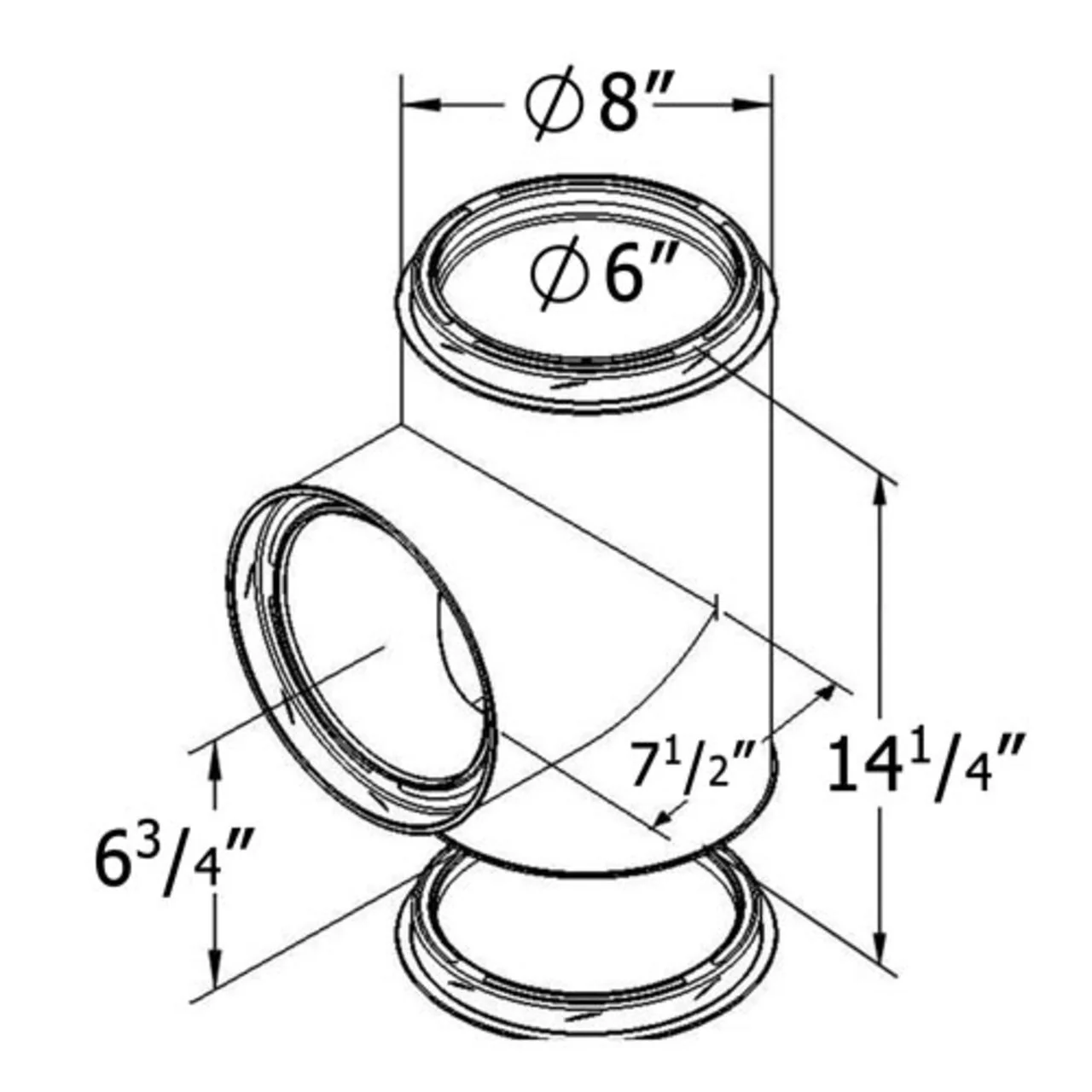 Shasta Vent 6 Inch Tee with Cap - Image 2