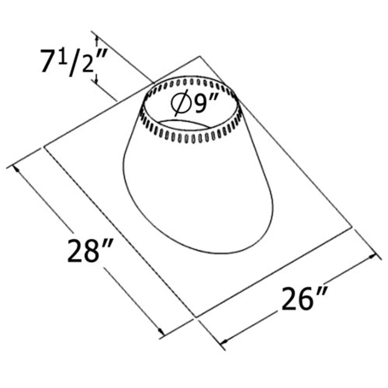 Shasta Vent 6 Inch Ventilated Roof Flashing - 6 Pitch - Image 2
