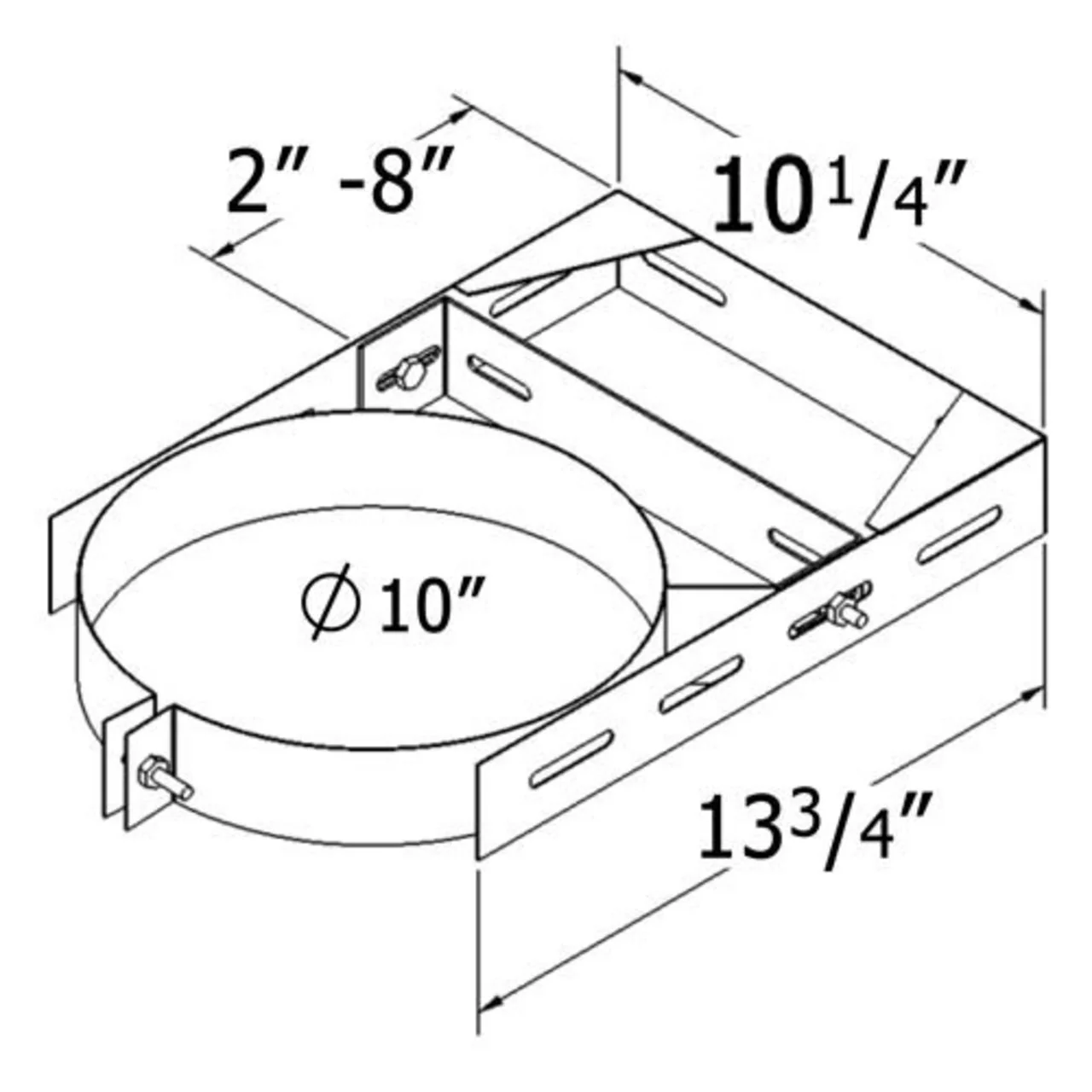 Shasta Vent 8 Inch Adjustable Wall Bracket - Image 2