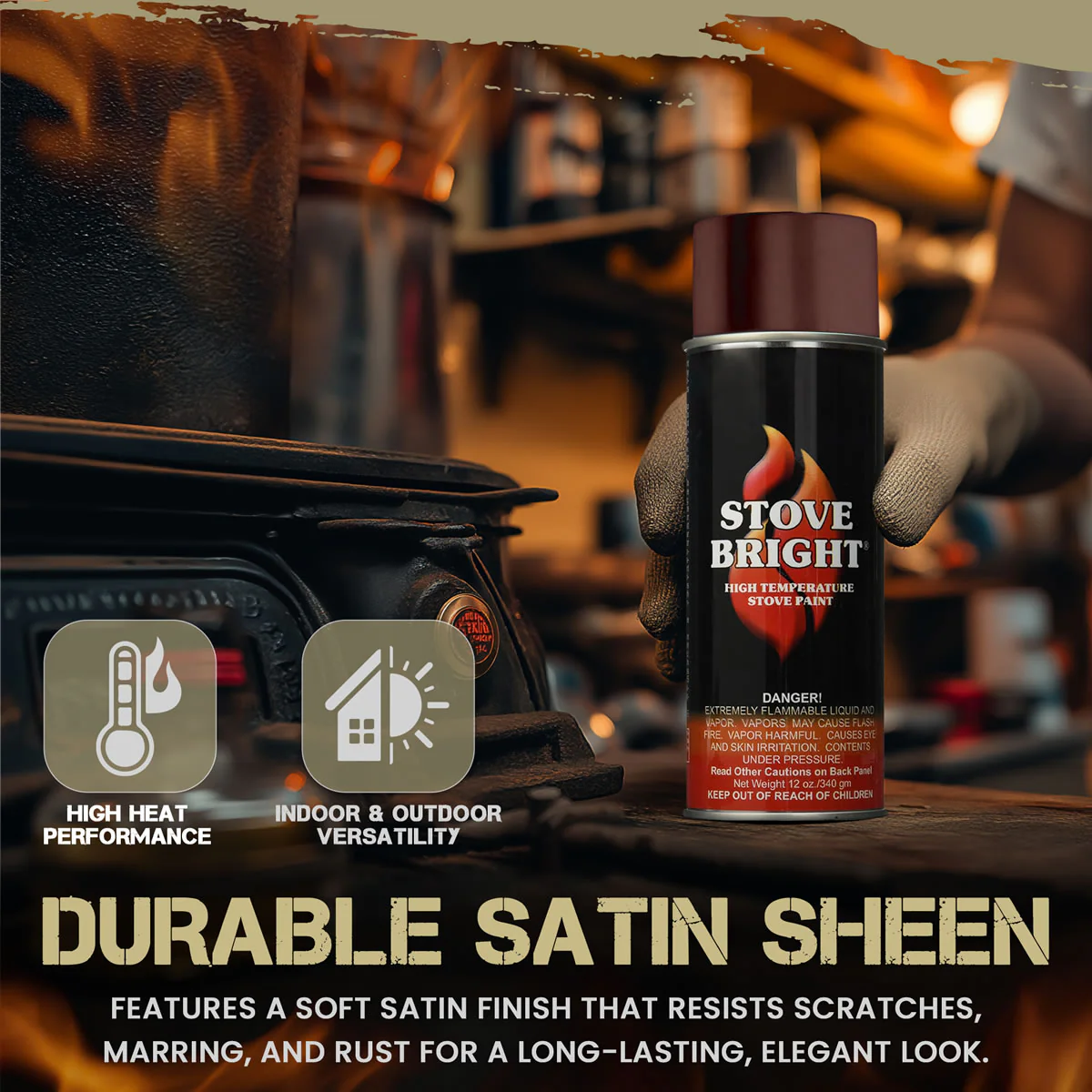 Stove Bright High Temp Paint - Bark Brown - 8126 - Image 4