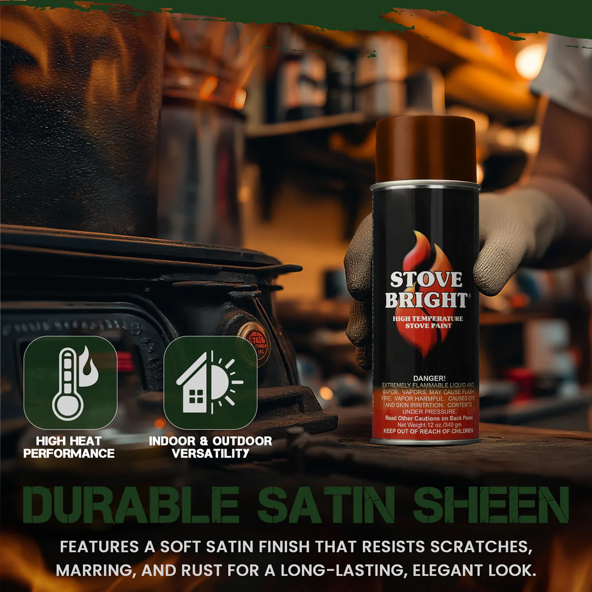Stove Bright High Temp Paint - Emerald Green - 8150 - Image 4