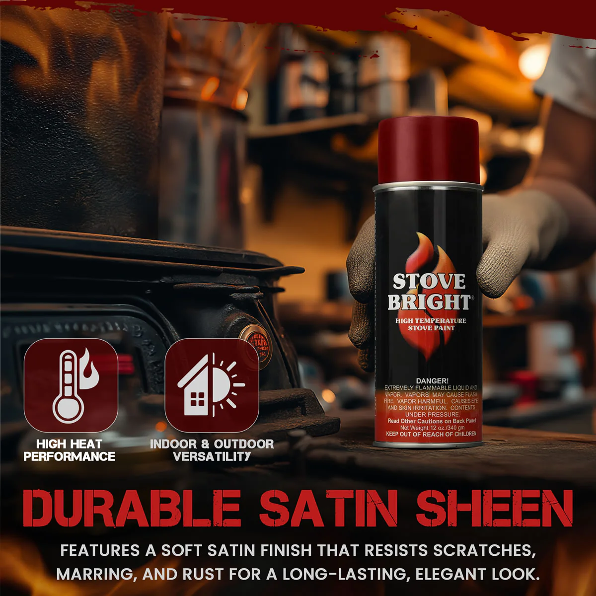 Stove Bright High Temp Paint - Mojave Red - 8138 - Image 4