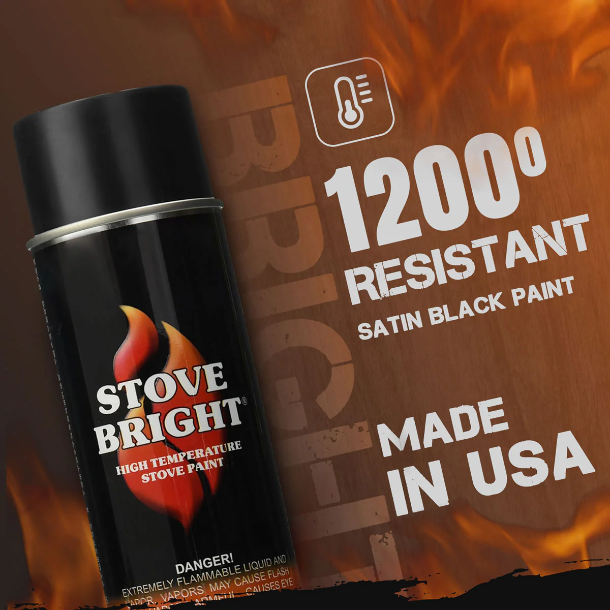 Stove Bright High Temp Paint - Satin Black Paint - 8116 - Image 3