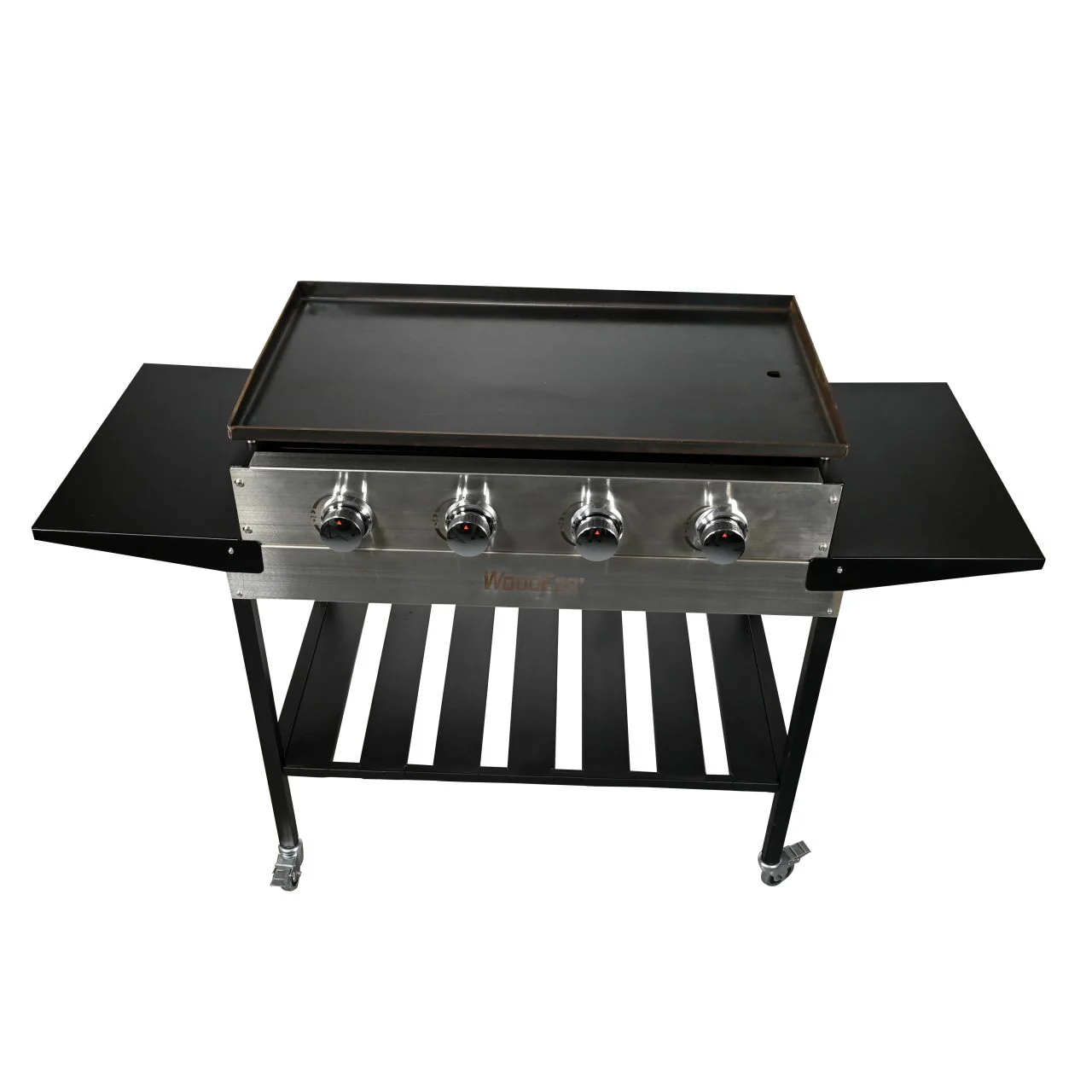 WoodEze 4-Burner Flat Top Griddle Gas Grill - Black and Stainless Steel - Image 4