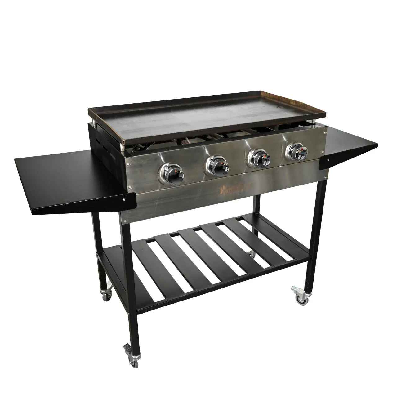 WoodEze 4-Burner Flat Top Griddle Gas Grill - Black and Stainless Steel - Image 5