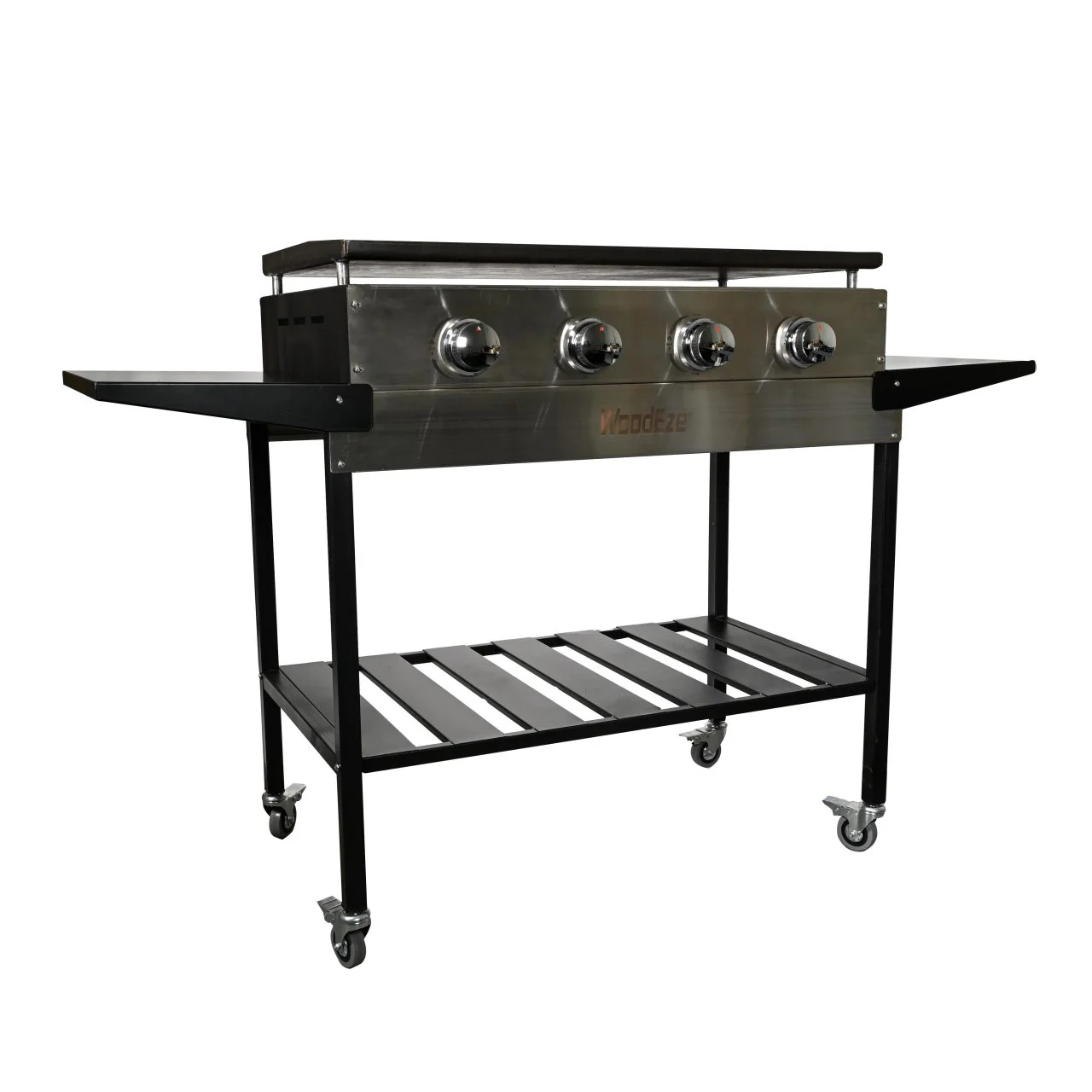 WoodEze 4-Burner Flat Top Griddle Gas Grill - Black and Stainless Steel - Image 6