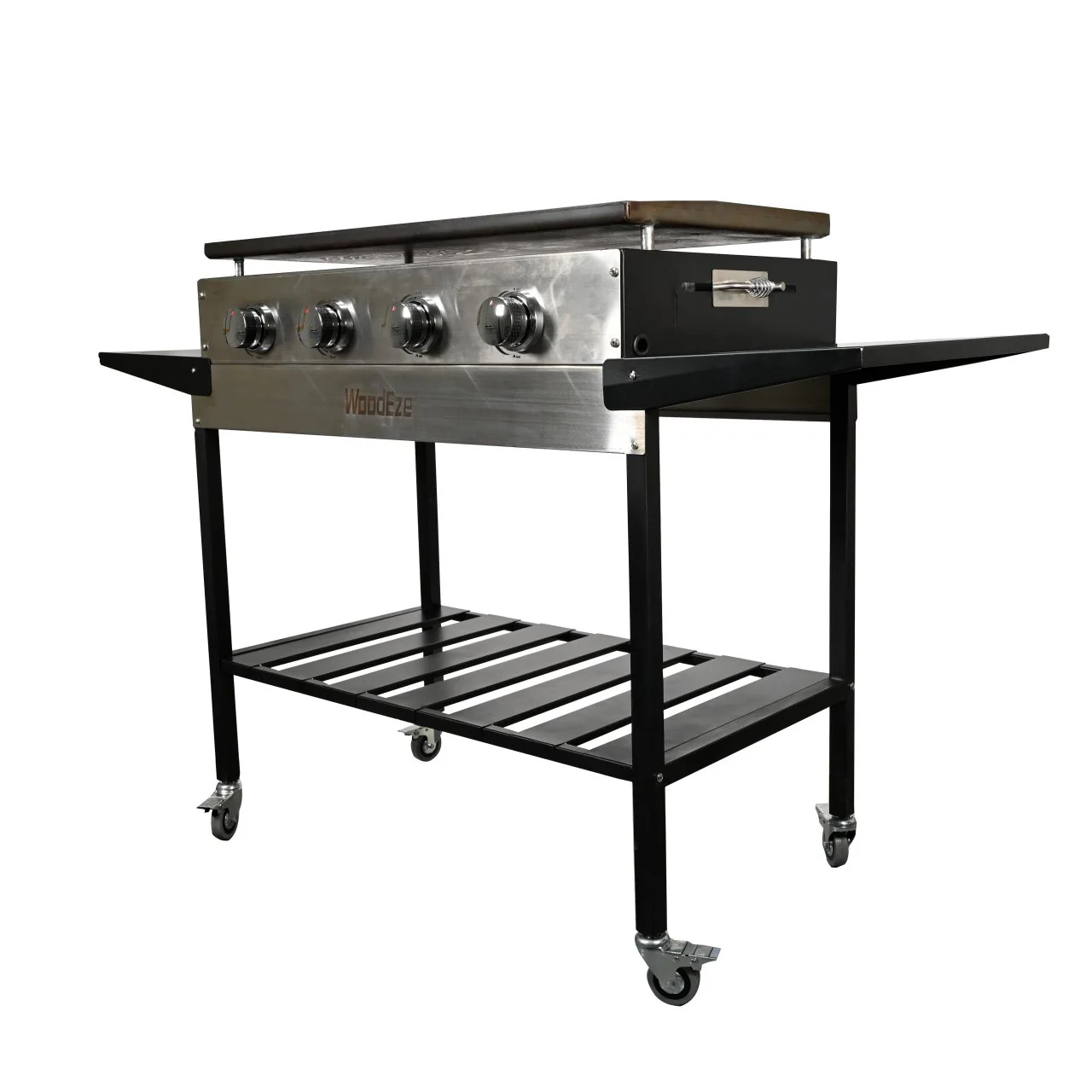 WoodEze 4-Burner Flat Top Griddle Gas Grill - Black and Stainless Steel - Image 7